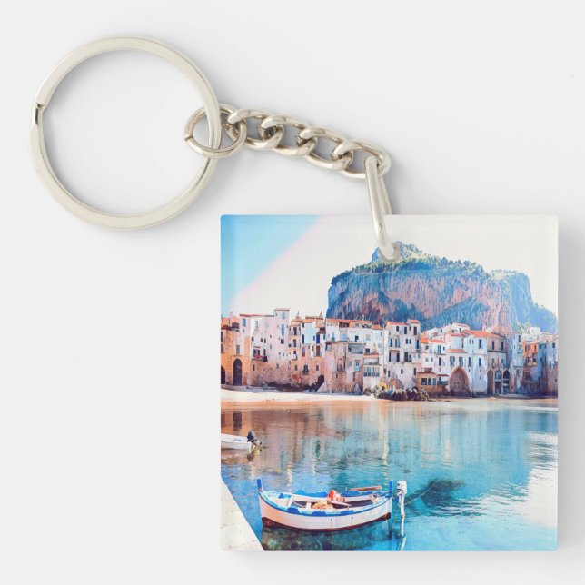 ldp CEFALæ- Sizilien - Strand - Panorama Schlüsselanhänger (Vorderseite)