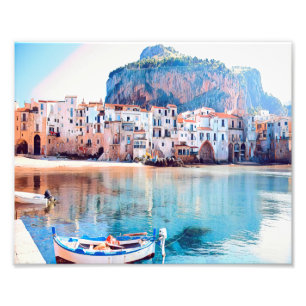 ldp CEFALLEE - Sizilien - Strand - Panorama Fotodruck