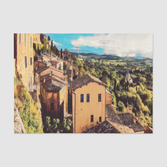 ldp MONTEPULCIANO - Stadt - Panorama - Seidenpapier (Vorderseite)
