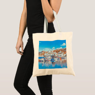 ldp MYKONOS - Fischereifahrzeuge - Hafen - Panoram Tragetasche
