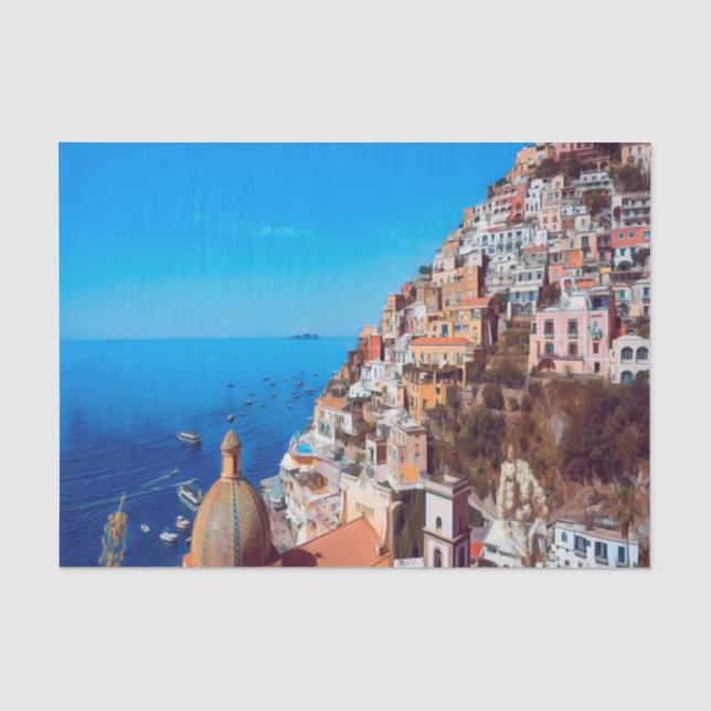 ldp POSITANO - Amalfi Küste - Panorama Seidenpapier (Vorderseite)
