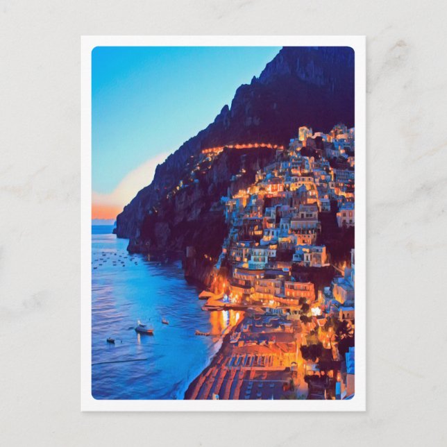 ldp POSITANO Amalfi Küste - Sonnenuntergang durch  Postkarte (Vorderseite)