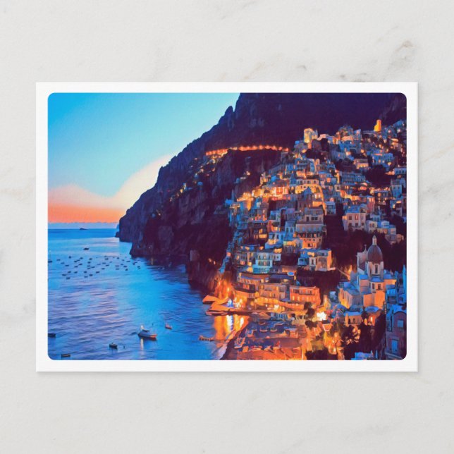 ldp POSITANO Amalfi Küste - Sonnenuntergang durch  Postkarte (Vorderseite)