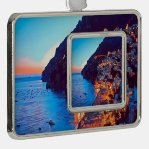 ldp POSITANO Amalfi Küste - Sonnenuntergang durch Rahmen-Ornament Silber