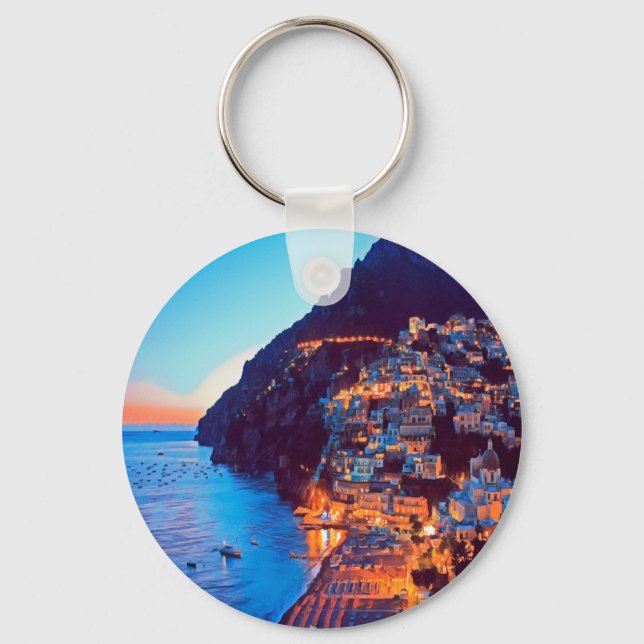 ldp POSITANO Amalfi Küste - Sonnenuntergang durch  Schlüsselanhänger (Vorderseite)