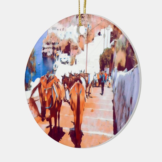 ldp SANTORINI - Donkey trail - Fira - Keramik Ornament (Links)