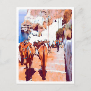 ldp SANTORINI - Donkey trail - Fira - Postkarte