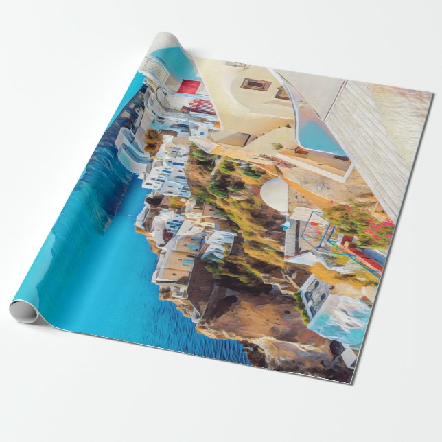 ldp SANTORINI - Panorama - Geschenkpapier (Ungerollt)