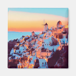 ldp SANTORINI - Panorama - nach Nacht - Magnet