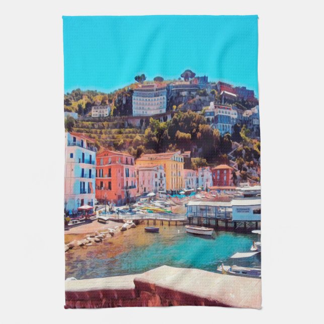 ldp SORRENTO - Panorama - Strand - Geschirrtuch (Vertikal)