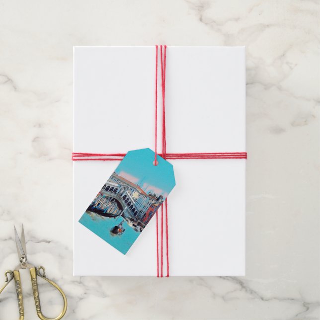 ldp VENICE - Gondeln - Rialto - Geschenkanhänger (Mit Garn)