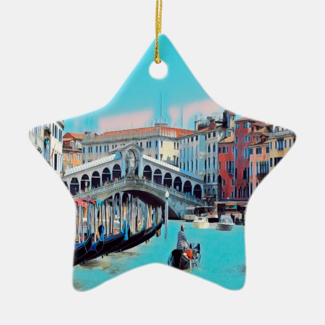 ldp VENICE - gondolas - rialto - Keramik Ornament (Vorne)
