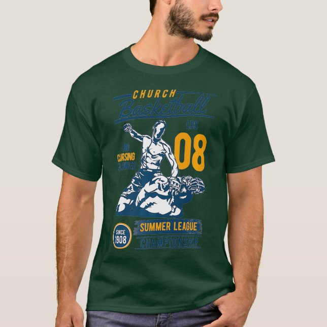 LDS Church Basketball League Funny Mormon Geschenk T-Shirt (Vorderseite)
