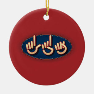 LDS in ASL. Weihnachtsverzierung Keramik Ornament