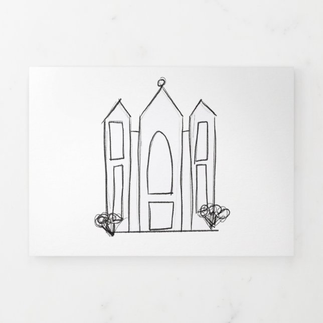 LDS Salt Lake City Tempel Dreifach Gefaltete Karte (Cover)