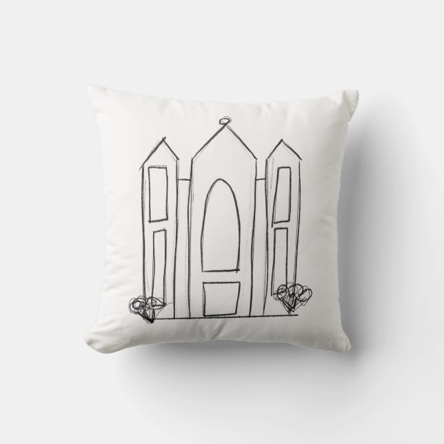 LDS Salt Lake City Tempel einfache moderne Mormon  Kissen (Vorderseite)