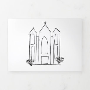 LDS Salt Lake City Tempel einfacher moderner Mormo Dreifach Gefaltete Karte