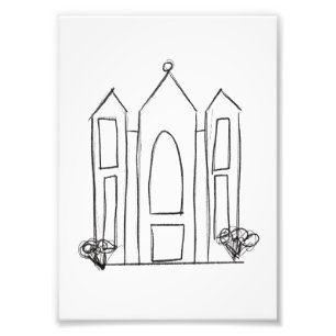 LDS Salt Lake City Tempel einfacher moderner Mormo Fotodruck