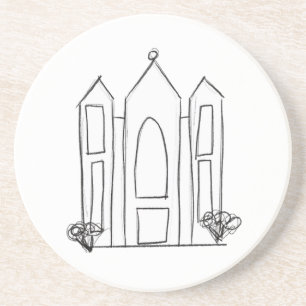 LDS Salt Lake City Tempel einfacher moderner Mormo Getränkeuntersetzer