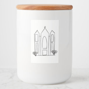 LDS Salt Lake City Tempel einfacher moderner Mormo Lebensmitteletikett
