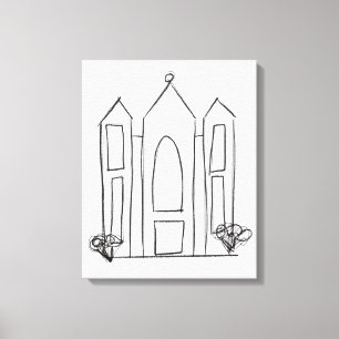 LDS Salt Lake City Tempel einfacher moderner Mormo Leinwanddruck