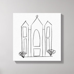 LDS Salt Lake City Tempel einfacher moderner Mormo Leinwanddruck