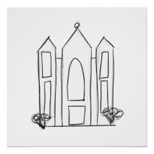 LDS Salt Lake City Tempel einfacher moderner Mormo Poster