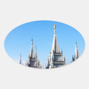 lds salt lake city tempel engel moroni ovaler aufkleber