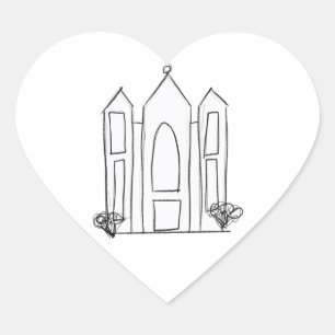 LDS Salt Lake City Tempel Herz-Aufkleber