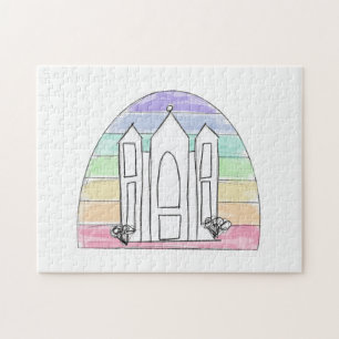 LDS Salt Lake City Tempel Regenbogen Sonnenunterga