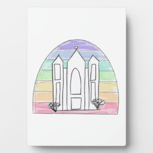 LDS Salt Lake City Tempel Regenbogen Sonnenunterga Fotoplatte