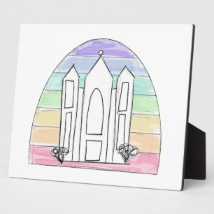 LDS Salt Lake City Tempel Regenbogen Sonnenunterga Fotoplatte