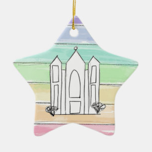 LDS Salt Lake City Tempel Regenbogen Sonnenunterga Keramik Ornament