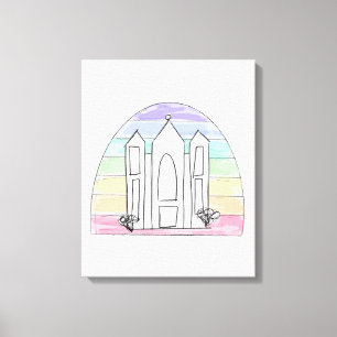 LDS Salt Lake City Tempel Regenbogen Sonnenunterga Leinwanddruck