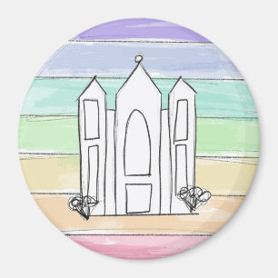 LDS Salt-Lake-City-Tempel Regenbogen-Sonnenunterga Magnet