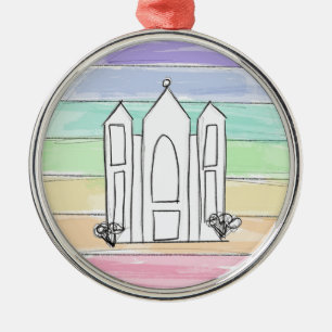 LDS Salt Lake City Tempel Regenbogen Sonnenunterga Ornament Aus Metall