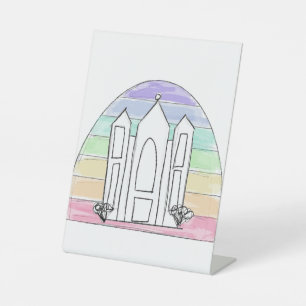 LDS Salt Lake City Tempel Regenbogen Sonnenunterga Sockelschild