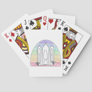 LDS Salt Lake City Tempel Regenbogen Sonnenunterga Spielkarten