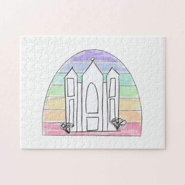 LDS Salt Lake City Tempel Regenbogenmormon (Horizontal)