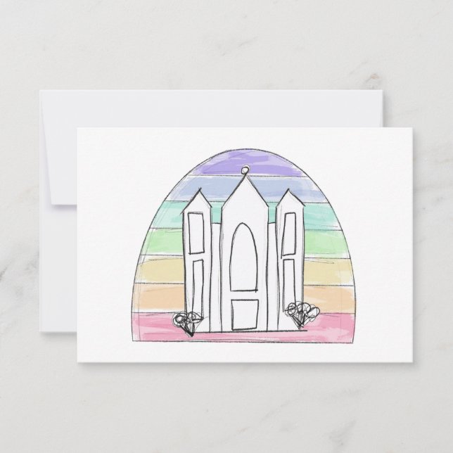 LDS Salt Lake City Tempel Regenbogenmormon Dankeskarte (Vorderseite)