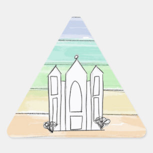 LDS Salt Lake City Tempel Regenbogenmormon Dreieckiger Aufkleber