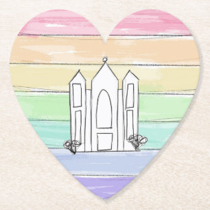 LDS Salt Lake City Tempel Regenbogenmormon Untersetzer