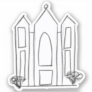LDS Salt-Lake-City-Tempel Skizze Kinder Mormonentu Aufkleber