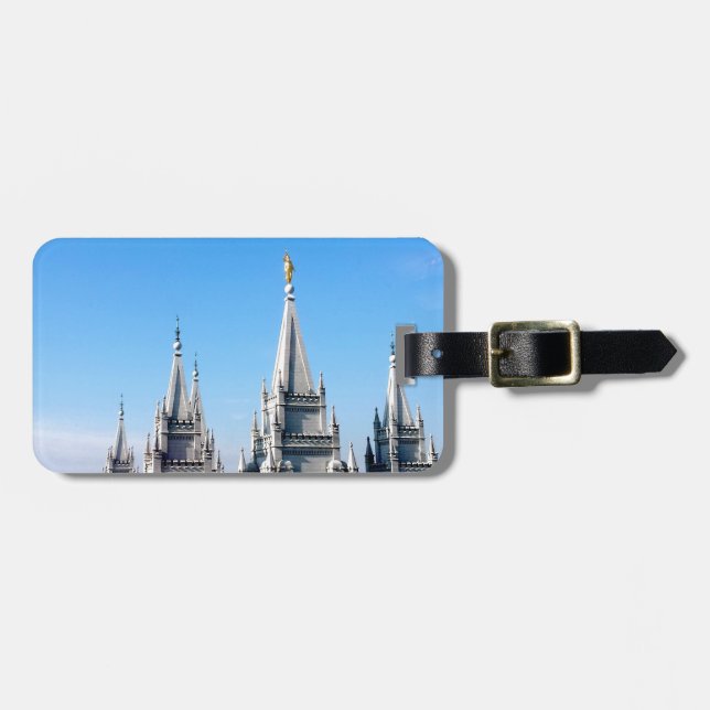 Lds salt lake city temple angel moroni gepäckanhänger (Vorderseite horizontal)