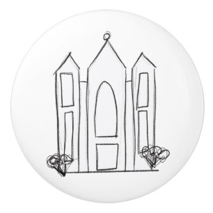 LDS Salt Lake City Temple einfaches modernes Mormo Keramikknauf
