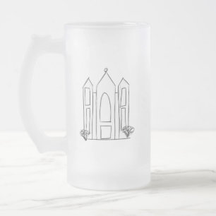 LDS Salt Lake City Temple einfaches modernes Mormo Mattglas Bierglas