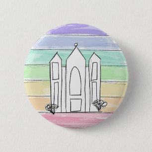 LDS Salt Lake City Temple Regenbogen Sonnenunterga Button