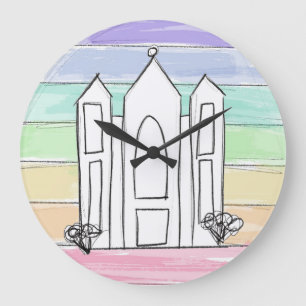 LDS Salt Lake City Temple Regenbogen Sonnenunterga Große Wanduhr