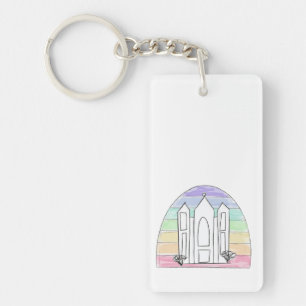 LDS Salt Lake City Temple Regenbogen Sonnenunterga Schlüsselanhänger