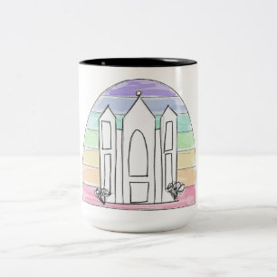 LDS Salt Lake City Temple Regenbogen Sonnenunterga Zweifarbige Tasse